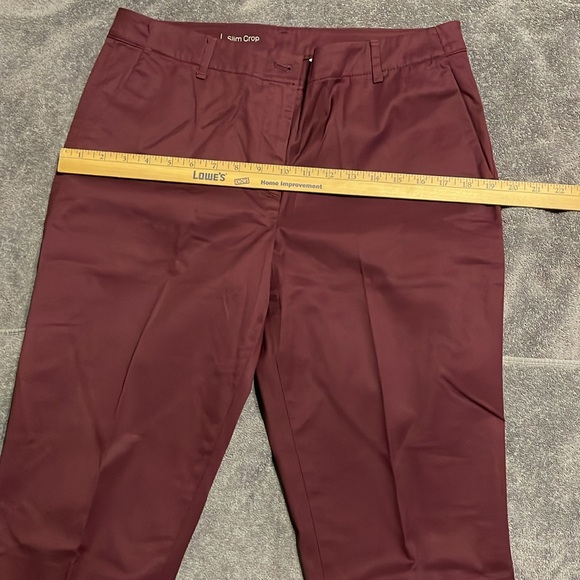 Talbots Women’s Purple Plum Slim Crop Pant NWOT Sz 10. Also have same one in Red - Picture 7 of 11